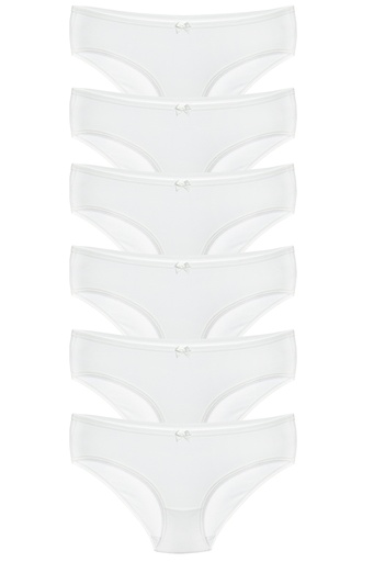 [2276001 BEYAZ  S] Women's StayDry Briefs, Cotton-Elastane Blend 6-pack - 2276 (2276001, S)