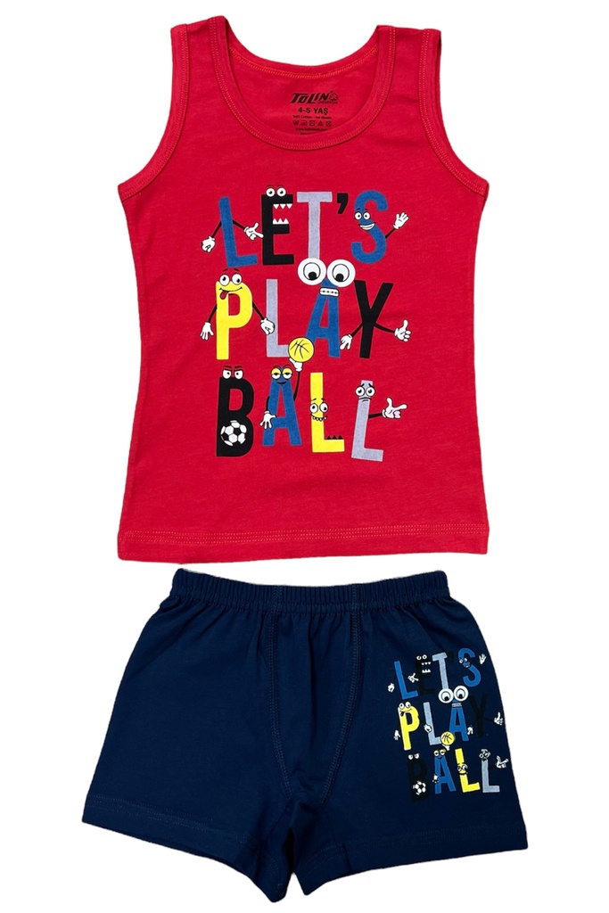 Boy's Set (Sleeveless Tank Top + Boxer Briefs), Cotton-Elastane Blend