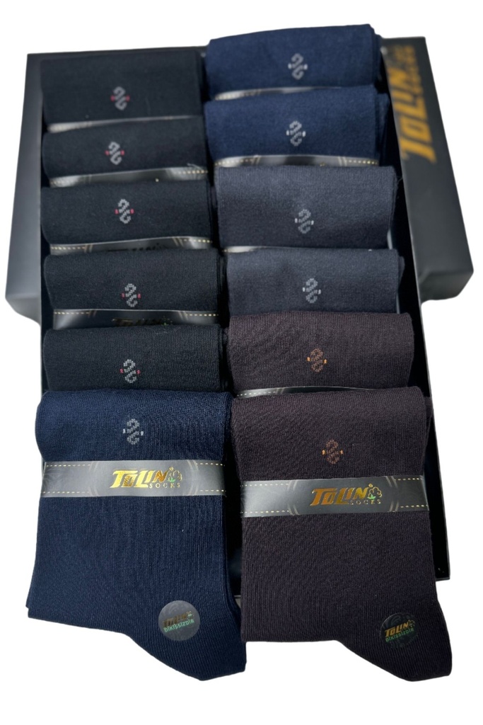 Men's Seemless Bamboo Calf-Length Socks, 12-Pack