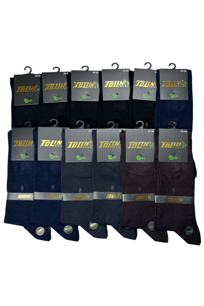 Men's Seemless Bamboo Calf-Length Socks, 12-Pack