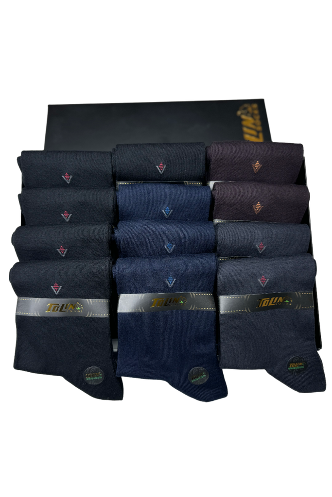 Men's Seemless Bamboo Calf-Length Socks, 12-Pack