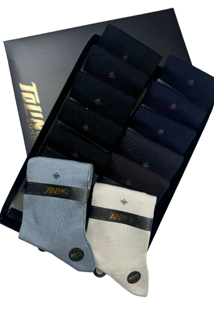 Men's Seemless Bamboo Calf-Length Socks, 12-Pack