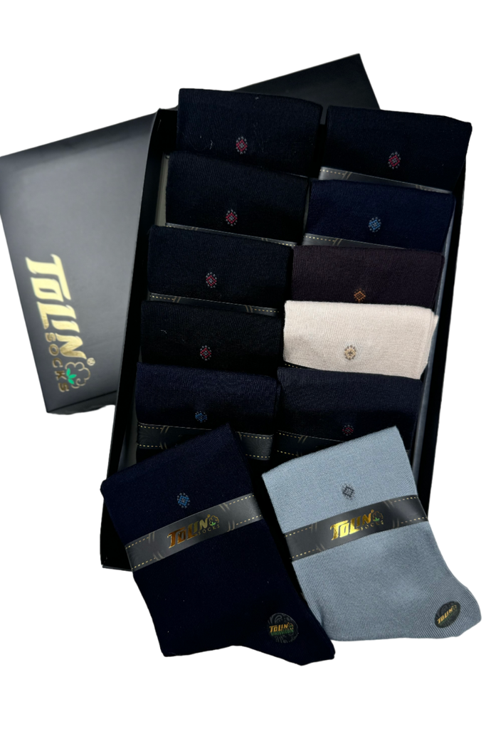 Men's Seemless Bamboo Calf-Length Socks, 12-Pack