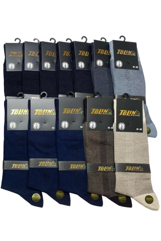 Men's Seemless Bamboo Calf-Length Socks, 12-Pack