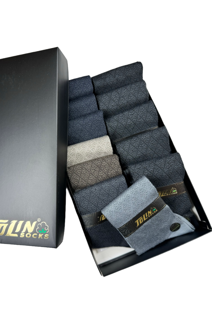 Men's Seemless Bamboo Calf-Length Socks, 12-Pack