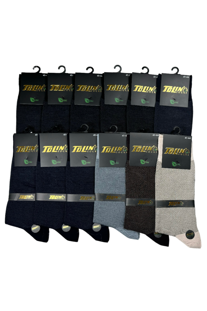 Men's Seemless Bamboo Calf-Length Socks, 12-Pack