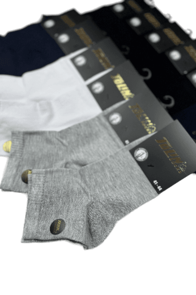 جرابات رجالي ساق وسط بامبو - 10550 - 12 قطعة