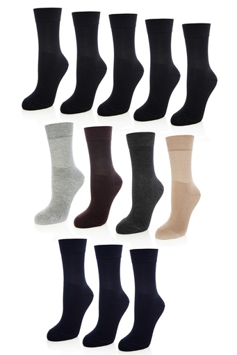 [TOLIN24408.12 RENKLİ STD] Women's Bamboo Socks, Diabetics Safe 12-pack (COLORED)
