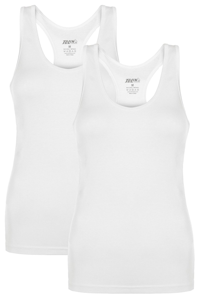Women's Racerback Tank Top, Cotton-Elastane Blend 2-pack