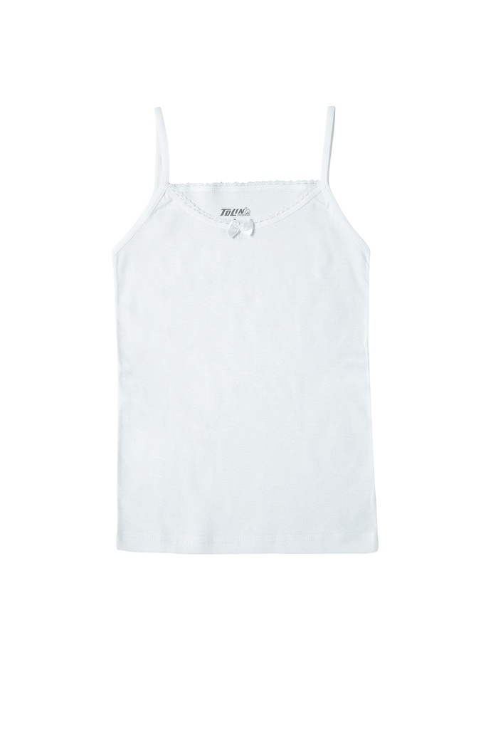 Girl's Ribbed Spaghetti Strap Tank Top, 100% Cotton 3-pack