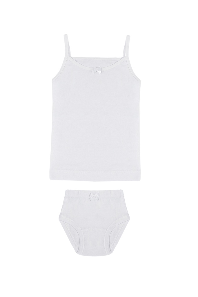 Girl's Set x3 (Spaghetti Strap Tank Top + Briefs), 100% Cotton