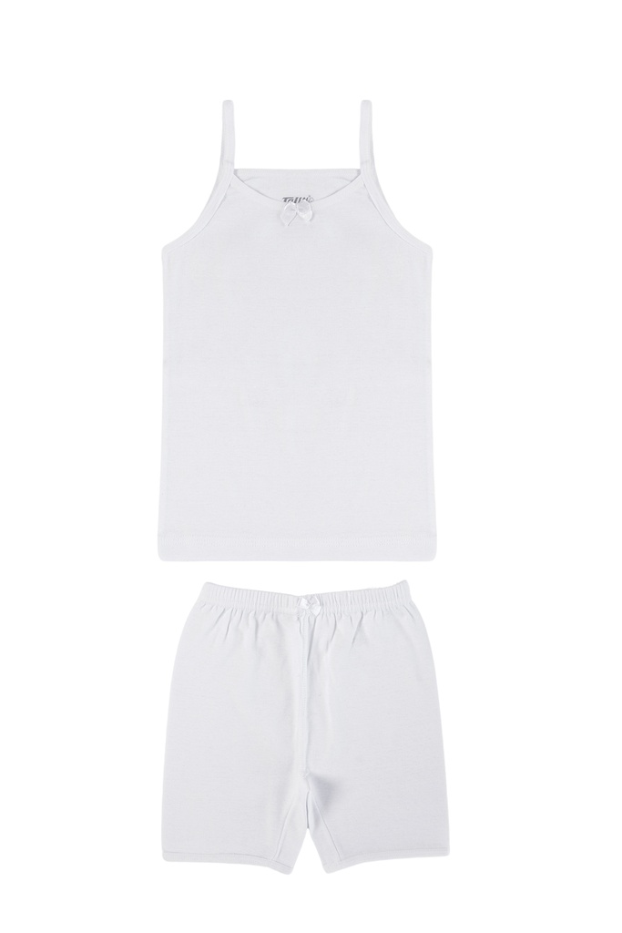 Girl's Set x3 (Spaghetti Strap Tank Top + Biker Shorts), 100% Cotton 