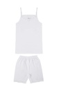 Girl's Set (Spaghetti Strap Tank Top + Lace Trim Biker Shorts) , 100% Cotton  