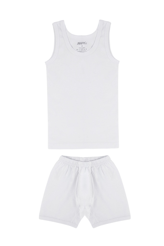 Boy's Set (Sleeveless Tank Top + Boxer), 100% Cotton