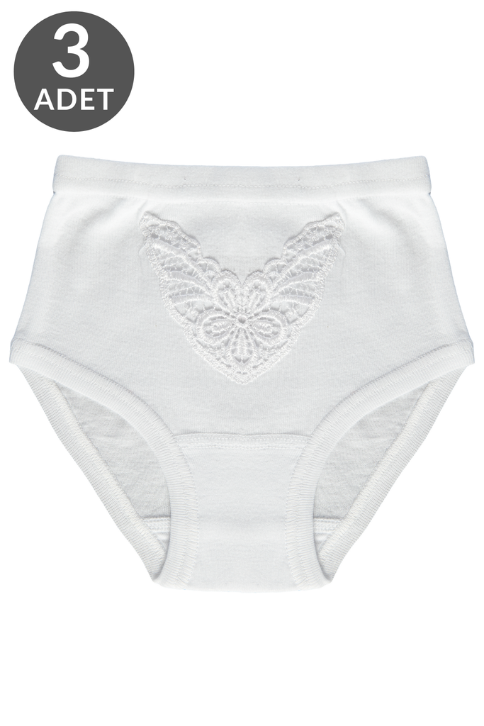 Girl's Briefs, 100% Cotton 3-pack