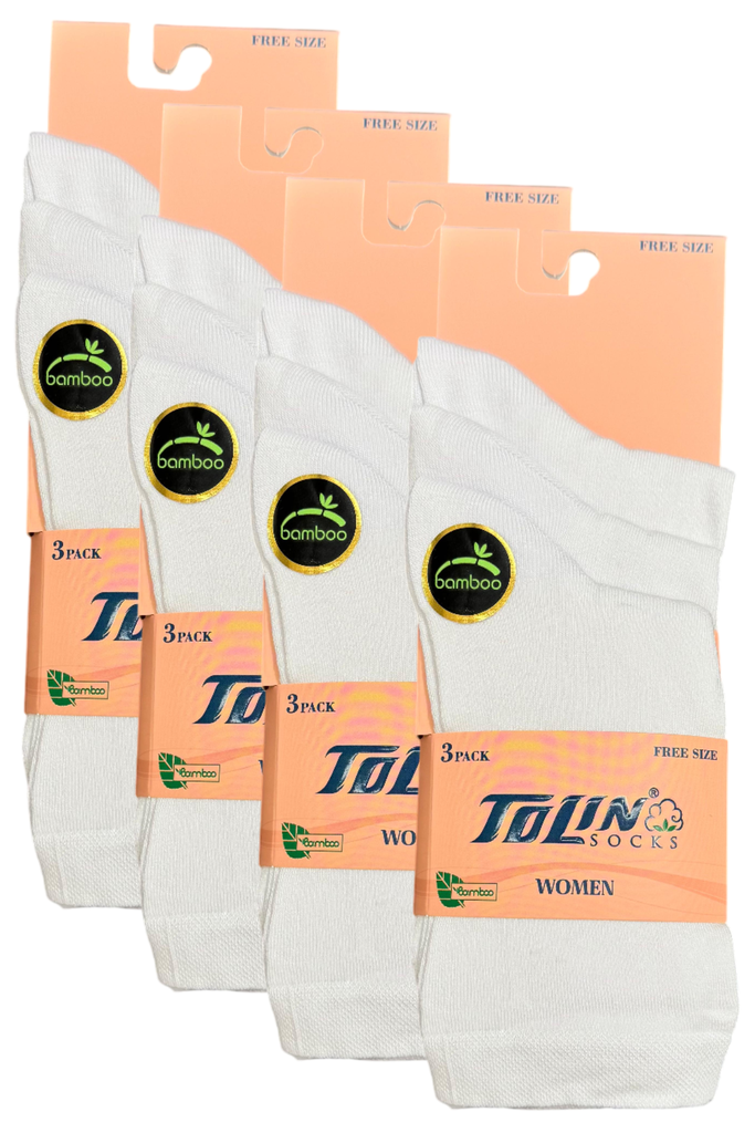 Women's Bamboo Calf-Length Socks, 12-pack