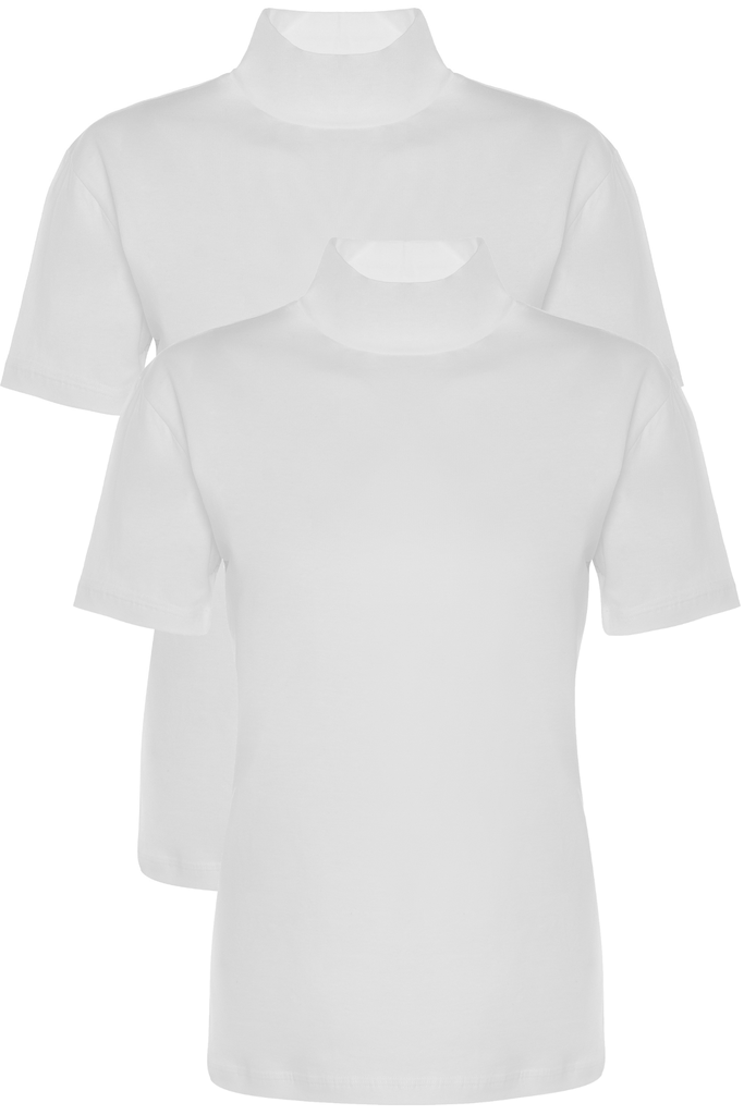 Women's Turtle-Neck T-shirt, Cotton-Elastane Blend 2-pack