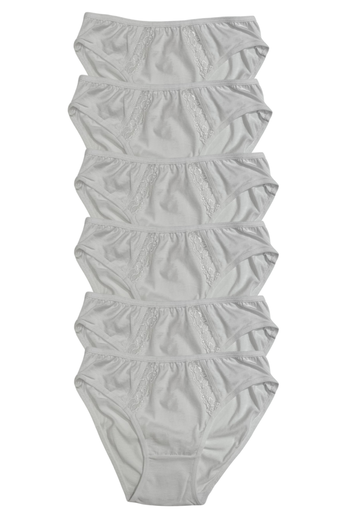 [TOLIN2174.06 BEYAZ M] Women's Bikkini Briefs, 6-pack Modal (أبيض)
