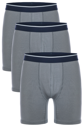 [TOLIN4197.03 GRİ M] Men's Long Boxer Briefs, Cotton-Elastane Blend 3-pack - 4197 (GRAY, M)