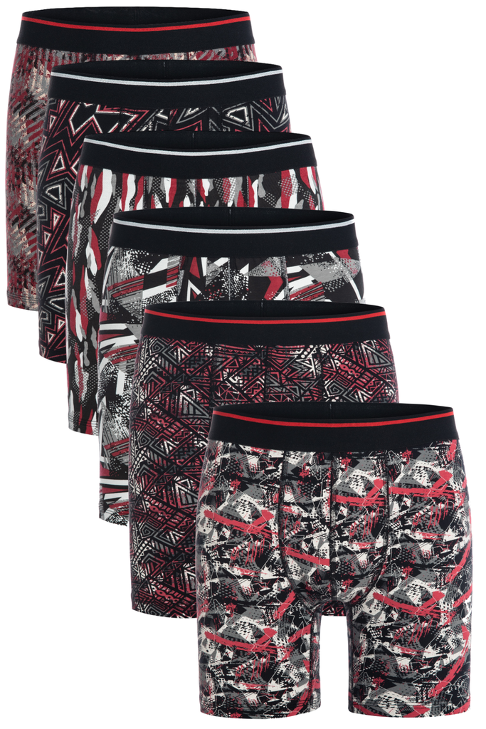 Men's Long Boxer Briefs, Cotton-Elastane Blend 6-pack