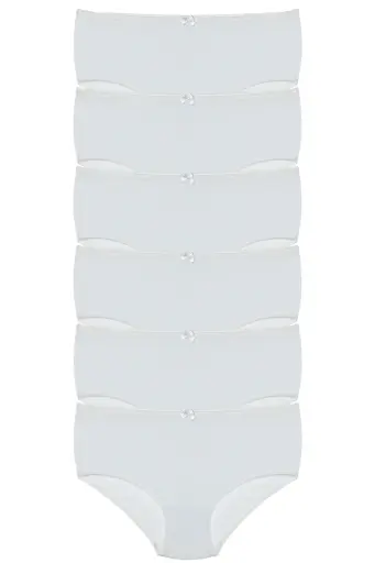 [TOLIN2186] Women's StayDry High Waisted Briefs, Cotton-Elastane Blend 6-pack