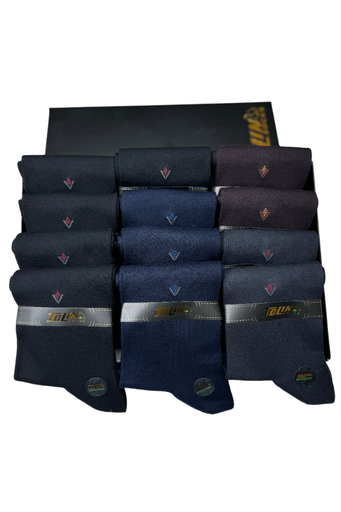 [TOLIN14681.12] Men's Seemless Bamboo Calf-Length Socks, 12-Pack