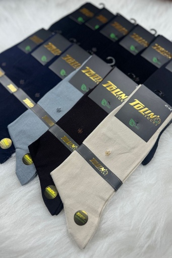 [TOLIN14190.12] Men's Seemless Bamboo Calf-Length Socks, 12-Pack