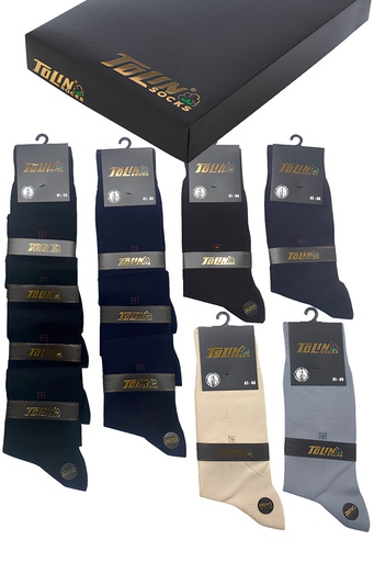 [TOLIN14184.12] Men's Bamboo Calf-Length Socks, 12-pack