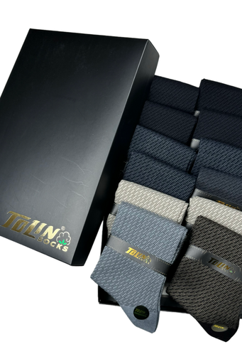 [TOLIN14161.12] Men's Seemless Bamboo Calf-Length Socks, 12-Pack