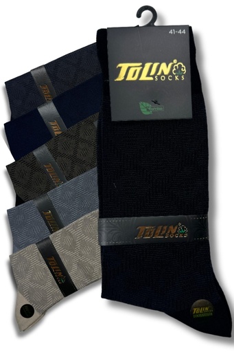 [TOLIN14124.12] Men's Seemless Bamboo Calf-Length Socks, 12-Pack