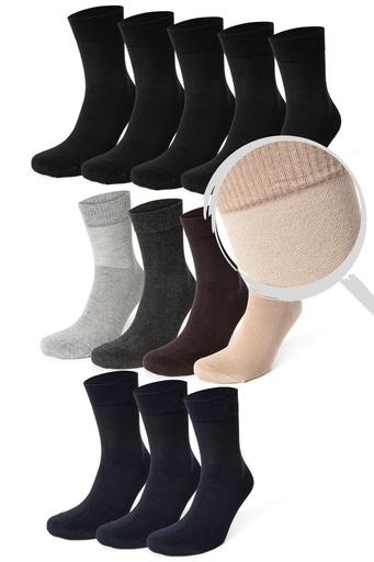 [TOLIN14408.12] Men's Bamboo Diabetic Crew Socks, 12-pack