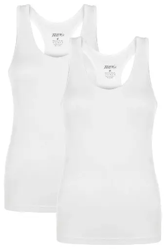 [TOLIN1225.02] Women's Racerback Tank Top, Cotton-Elastane Blend 2-pack