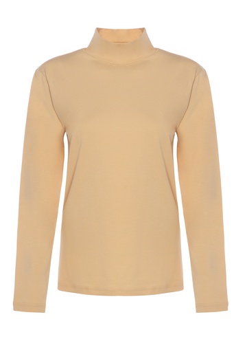 [TOLIN6257] Women's Long Sleeve Turtle-Neck, Cotton-Elastane Blend