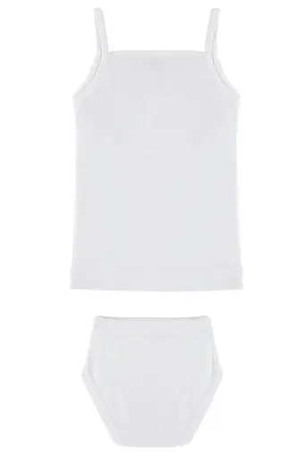 [TOLIN8422.03] Girl's Set x3 (Spaghetti Strap Tank Top + Briefs), 100% Cotton