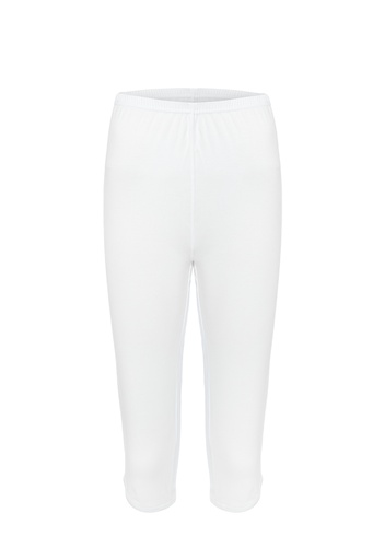 [TOLIN0426] Women's Ribbed Knee Length Leggings, 100% Cotton 