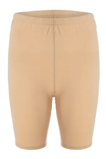[TOLIN0424] Women's Ribbed Biker Shorts, 100% Cotton - 424