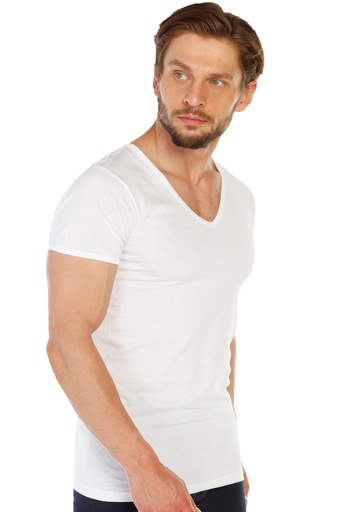 [TOLIN0317] Men's V-Neck T-shirt, 100% Cotton 