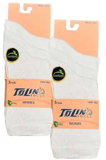 [TOLIN24024.06] Women's Bamboo Socks, Diabetics Safe 6-pack